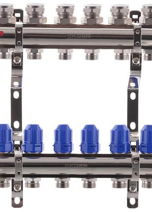 Коллекторный блок с термостатическими клапанами koer kr.1100-06 1”x6 ways (kr2632) yousf