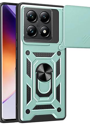 Ударостійкий чохол camshield serge ring для xiaomi 14t pro красный чохли, зелёный, tpu+pc, шторка на камеру, протиударний, накладка