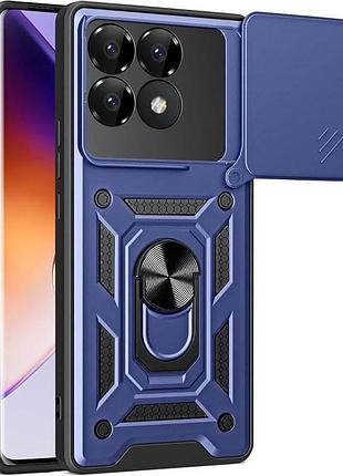 Ударостійкий чохол camshield serge ring для xiaomi poco f6 pro зелёный синий