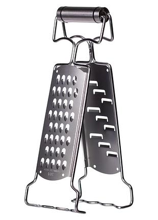 Терка кухонна з нержавіючої сталі 9×4×24 (см) ручна двостороння терка для овочів