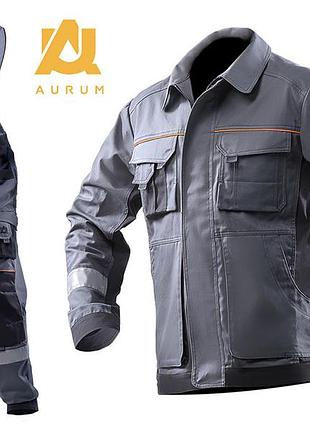 Костюм рабочий aurum куртка и полукомбинезон из хлопка серый, 58