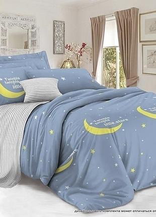 Семейный комплект постельного белья из люкс-сатина постельное белье небо с луной с компаньоном s398