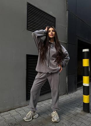 Жіночий брючний прогулянковий флісовий костюм