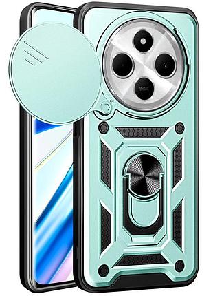 Ударостійкий чохол camshield serge ring для xiaomi redmi 14c / poco c75 зелёный