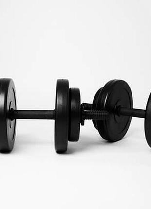 Гантели 2х8кг черные - гантели 8кг для зала и дома dm-11