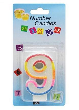 Свеча декоративная "цифра 9"