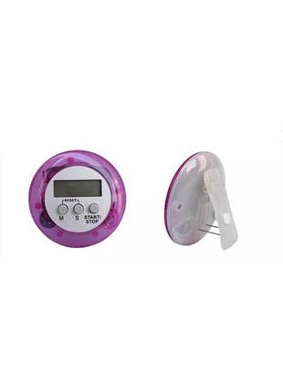 Кухонный таймер обратного отсчета, фиолетовый, жк-дисплей, на магните, с зажимом и подставкой на задней части