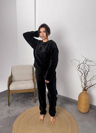 Теплый женский домашний костюм пижама