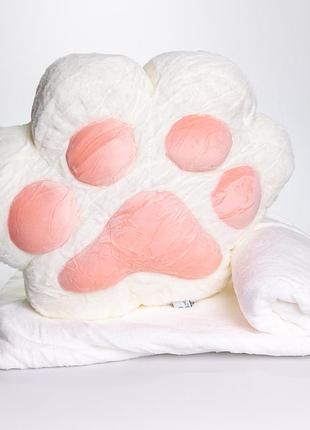 Мягкая игрушка-подушка с пледом и муфтой лапка 40×40×25 (см) игрушка плед 3 в 1 детский плюшевый плед белый 520-18w