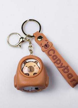 Детский брелок капибара в ракете брелок 5×5 (см) для ключей, на сумку и рюкзак hp-55-30br