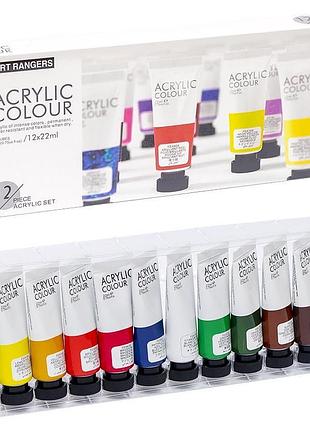Акрилові фарби 12 кольорів 22мл "art ranger" "acrylis regular" fea1222t/pa32.12022.a knz