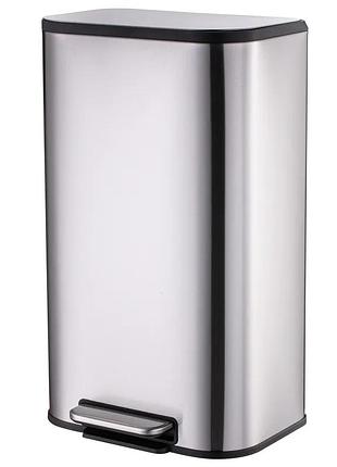 Відро для сміття з плавним закриванням прямокутне mixxus cubic-tc0112 ss color 12 л колір неіржавка сталь ( yousf