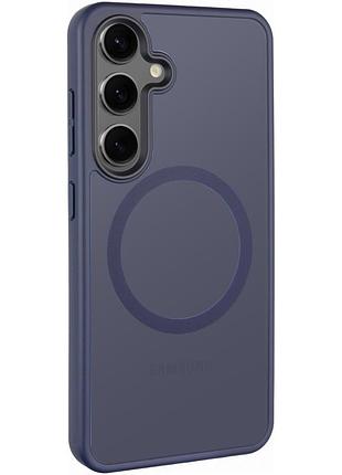 Tpu+pc чохол metal buttons with magsafe colorful для samsung galaxy s24+ синій / navy blue