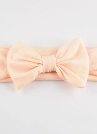 Повязка на голову детская широкая one size персиковый