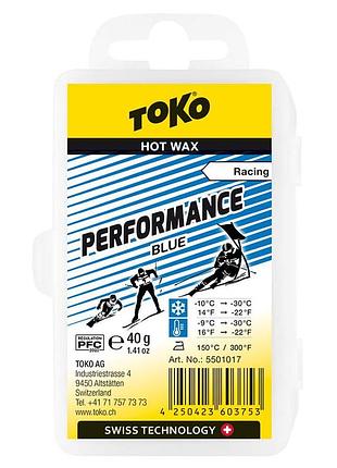 Парафин toko performance blue 40 г