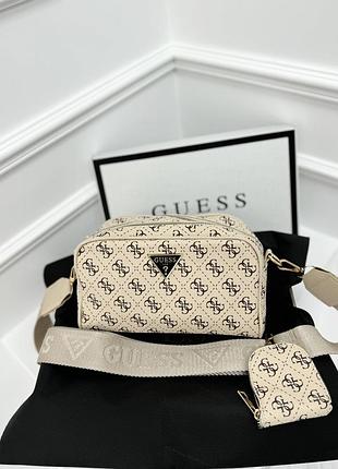 Сумка кросс боді guess 2 в 1 молочний є