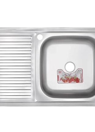 Кухонная мойка накладная zerixz8050r-04-160e satin zx1615 yousf