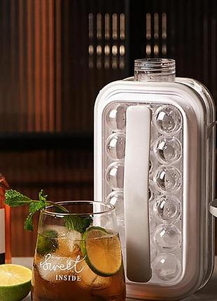 Форма для кубиков льда портативная силиконовая переносная бутылка на 17 шариков