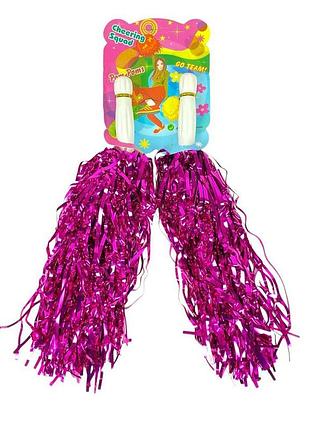 Помпоны для черлидинга и танцев малиновые 2 шт, с ручкой (0815-100 raspberry) knz