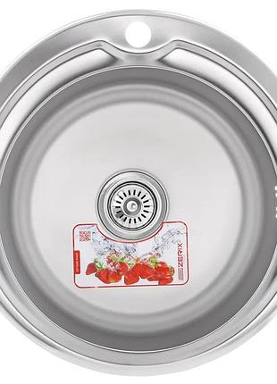 Мойка кухонная zerix z510-08-180e satin zx1586 yousf