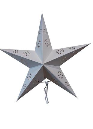 Картонная звезда объемная декоративная 45 см белый