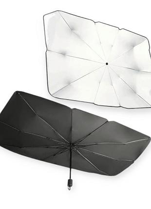 Зонт - шторка солнцезащитный 120x65см s полиэстер, 10 алюминиевых спиц, чехол axxis