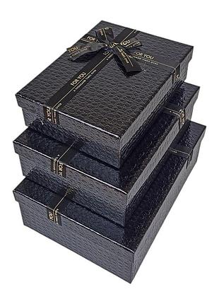 Набор коробок 3 шт прямоугольные 29 х 21 х 10см крокодил 10235-black knz