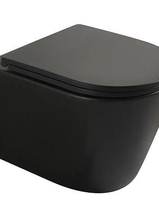 Унітаз підвісний mixxus premium bevel-0304-t1 black 480x360x360mms. змиву tornado 1.0 (mp6677) yousf