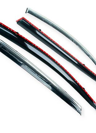 Ветровик kia optima / k5 2015-2020 (скотч) topvisor c хром молдингом