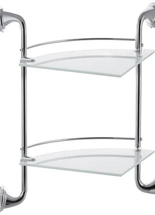 Стеклянная полка в ванную угловая 2-ярусная zerix lr1507-2 (ll1408) yousf