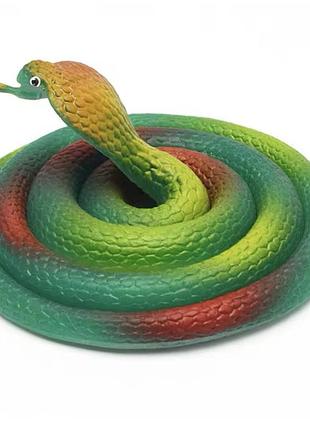 Іграшка змія резинова декор на хеллоуїн чудова прикраса хеллоуін розмір 75 см зелений