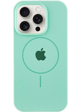 Чохол silicone case full protective (aa) with magsafe для apple iphone 14 pro (6.1") синій / capri blue зелений / spearmint