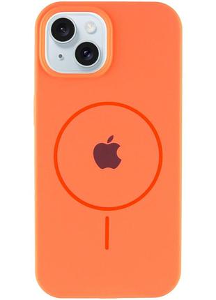Чохол silicone case full protective (aa) with magsafe для apple iphone 14 (6.1") помаранчевий / papaya 2