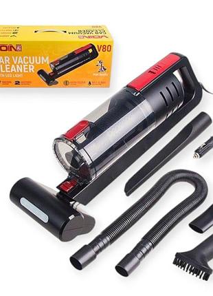 Пылесос voin v-80 120w сухая и влажная чистка, 4 насадки, фильтр, 2 мотора, led подсветка