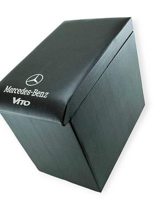 Підлокітник mercedes vito mini чорний з вишивкою (шкірозамінник) автокомфорт