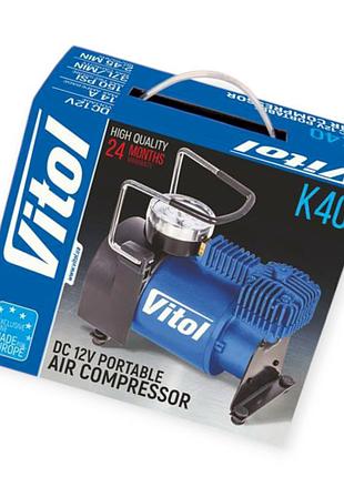 Компрессор vitol 10атм/ 37л/14а/1м шланг/прикур/сумка 2