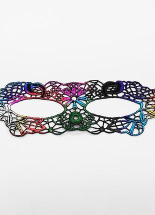 Ажурная маска на лицо на завязках one size мультиколор