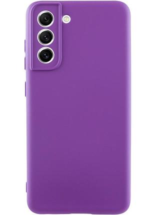 Чохол tpu getman liquid silk full camera для samsung galaxy s21 фіолетовий / purple