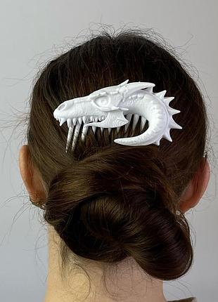Шпилька гребінець finding прикраса для волосся гребінь дракон пластик білий 8.9 см х 10.2 см х 2.7 см