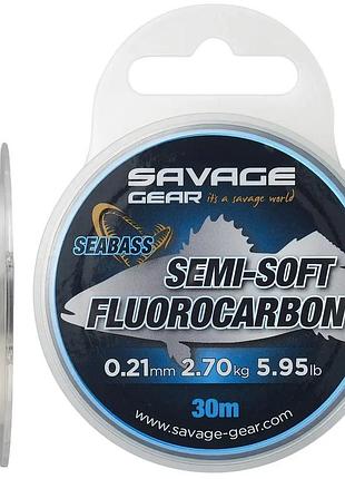 Флюорокарбон savage gear semi-soft seabass 30m 0.32mm 5.51kg clear