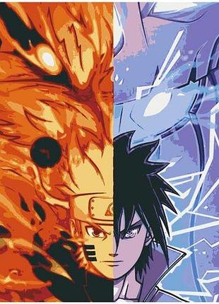 Картина по номерам "наруто vs саске"
