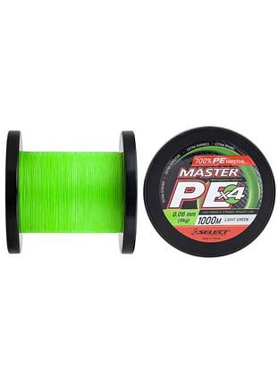 Шнур select master pe 1000m (салат.) 0.08mm 11kg