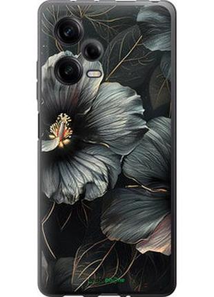 Чехол на xiaomi redmi note 12 pro 5g черные цветы "6031u-2932-7673"
