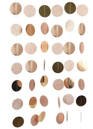 Гирлянда нитка круги 400 см на 5 см шампань