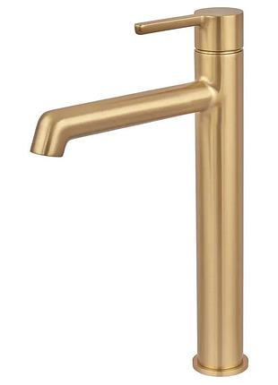 Смеситель для умывальника высокий koer kb-11029-12 цвет матовое золото (kr5502)