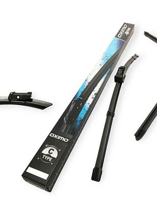 Щетки дворника oximo модельные безкаркасные (к-т 2шт) c-type 550 + 400 мм