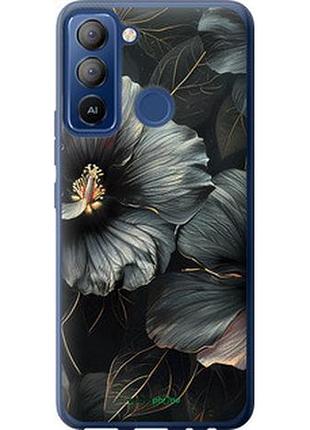 Чехол на tecno pop 5 lte bd4 черные цветы "6031u-2639-7673"