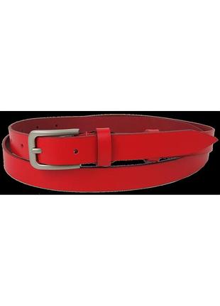 Жіночий шкіряний ремінь skipper 1629-20 червоний 2 см