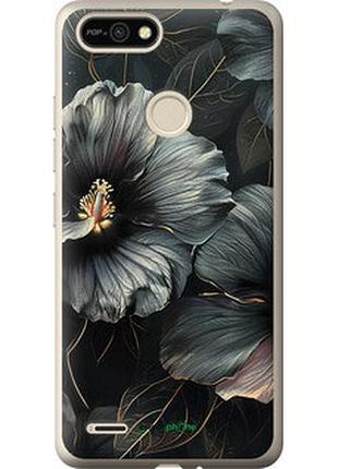 Чохол на tecno pop 2f b1f чорні квіти "6031u-2391-7673"