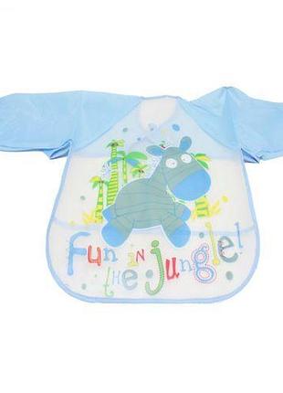 Слинявчик із рукавами "ослик", блакитний